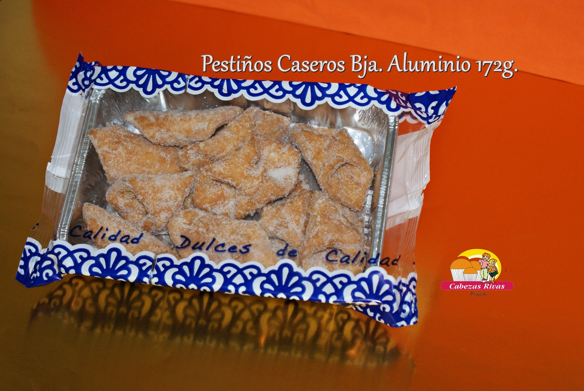 PESTIÑO AZUCAR BJA.PLATA PEQ.172 G.,C/.12 BANDEJAS