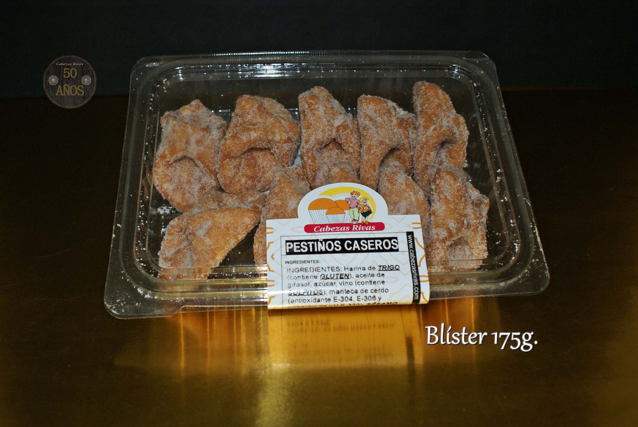 PESTIÑO AZUCAR BLISTER PLANO 175G.(10 U/)C/.12BLIS